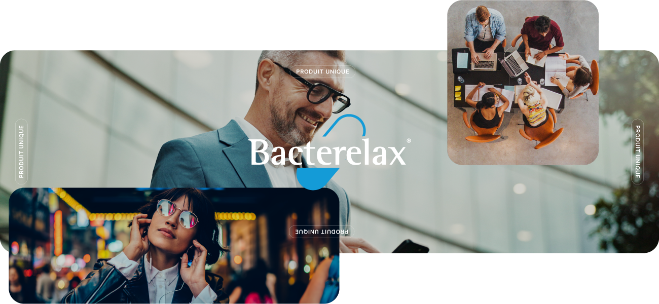Hommes et femmes détendus et déstressés grâce au complément alimentaire Bacterelax® Personnes détendues et déstressées grâce à Bacterelax®